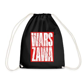 Warszawa Stadtkarte im Schriftzug-Design - Turnbeutel - Schwarz - Vorne