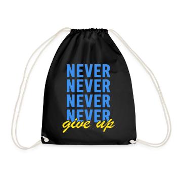 UKRAINE support ukraine never give up - Drawstring Bag - black - Front