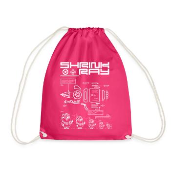 Minions Construction Plan For Shrink Ray - Drawstring Bag - fuchsia - Front