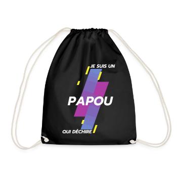Je suis un Papou qui déchire Cadeau Humour Papy - Sac de sport léger - noir - Devant