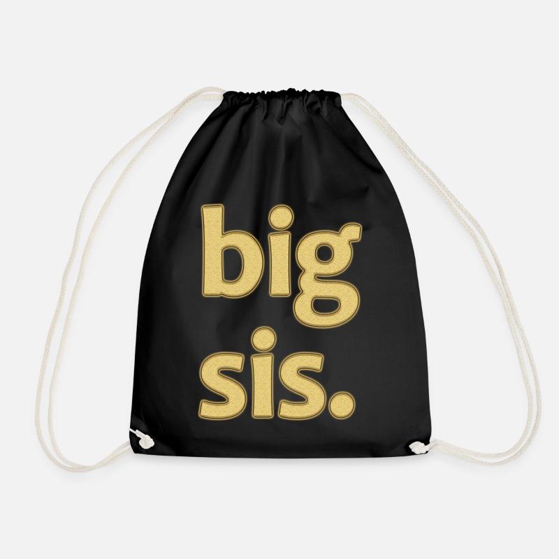 Playful Big Fish Word Design - Drawstring Bag - black