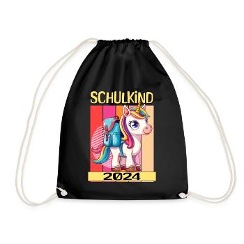 School Child 2024 Unicorn School School Student - Drawstring Bag - black - Front