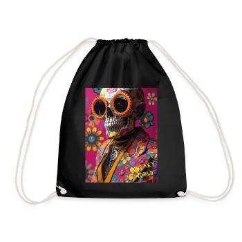 The Skull with Sunglasses - Skull, Totenkopf - Turnbeutel - Schwarz - Vorne