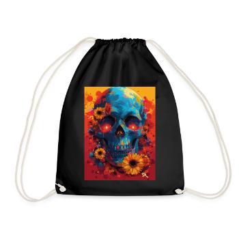 The Skull with Sunglasses - Skull, Totenkopf - Turnbeutel - Schwarz - Vorne