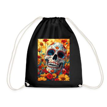 The Skull with Sunglasses - Skull, Totenkopf - Turnbeutel - Schwarz - Vorne