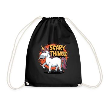 Einhorn - Skull, Skelett, Comicstyle - Turnbeutel - Schwarz - Vorne