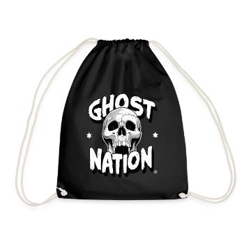 Ghost Nation, Geist, Totenkopf, Skull - Turnbeutel - Schwarz - Vorne