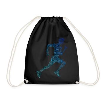 Laufen Running Joggen Jogging Rennen Cross Country - Drawstring Bag - black - Front