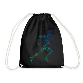 Jogging Running Women Running Cross Country Running - Drawstring Bag - black - Front