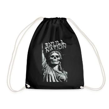 Skull Nation - Skull, Totenkopf, New York - Turnbeutel - Schwarz - Vorne