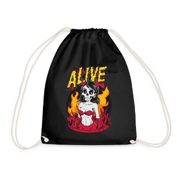 Female Devil - Alive, Skull, Totenkopf - Turnbeutel - Schwarz - Vorne