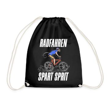 Elektrische Energie Fahrrad Tanken Statement Strom - Turnbeutel - Schwarz - Vorne