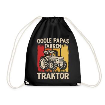 Landwirt Papa Traktor Bauer Landwirtschaft - Turnbeutel - Schwarz - Vorne