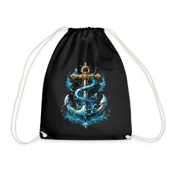 Anchor Water Splash - Drawstring Bag - black - Front