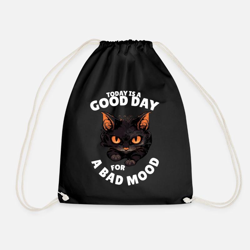 Today is a good day for bad moods - Drawstring Bag - black