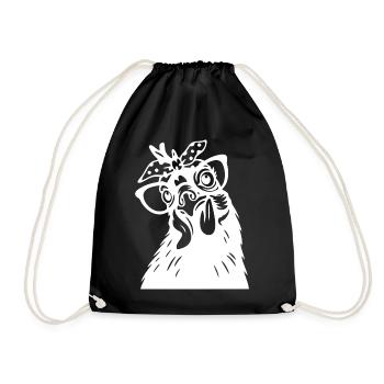 Drôle de poulet avec bandana Art - Sac de sport léger - noir - Devant