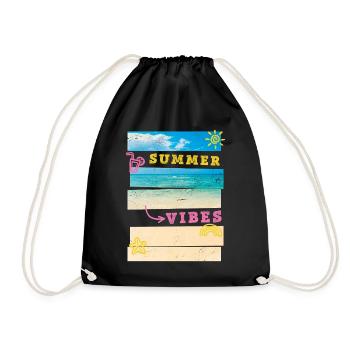 Été Plage Mer Palmiers Vacances Ambiance estivale - Sac de sport léger - noir - Devant