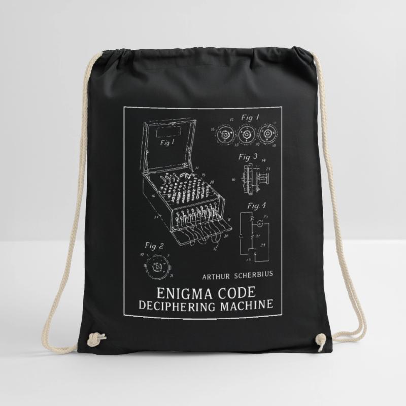 Enigma Code Deciphering Machine Illustration Drawstring Bag