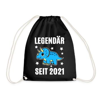 Legendary since 2021 Triceratops - Drawstring Bag - black - Front