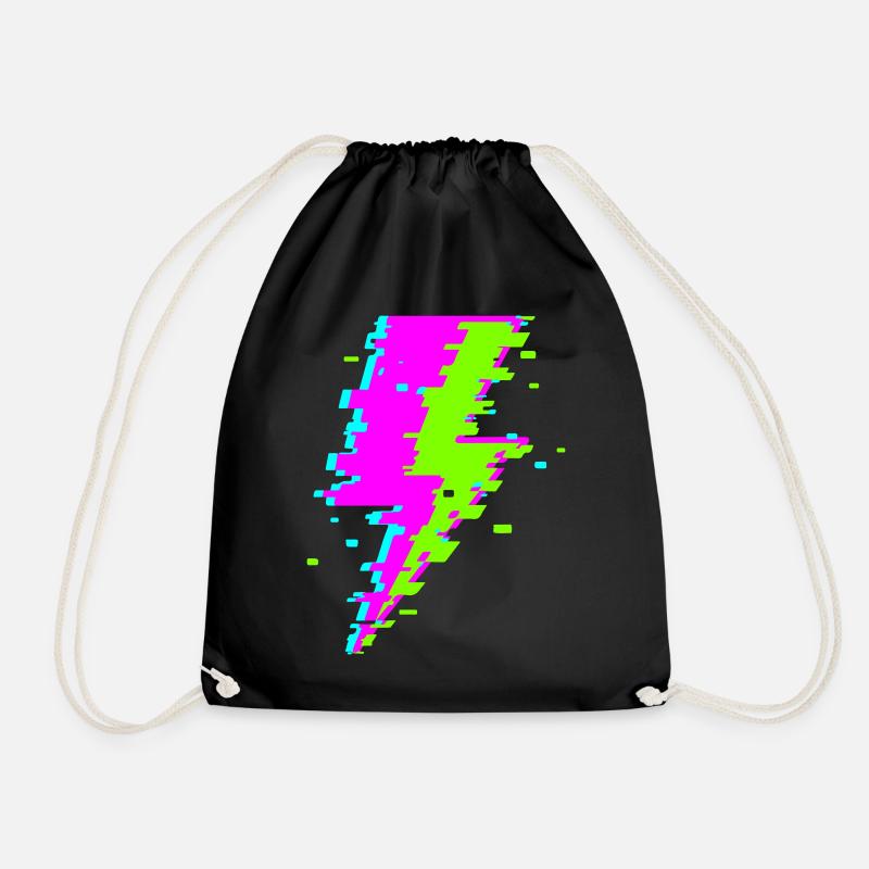 Psychedelic Digital Beam - Drawstring Bag - black