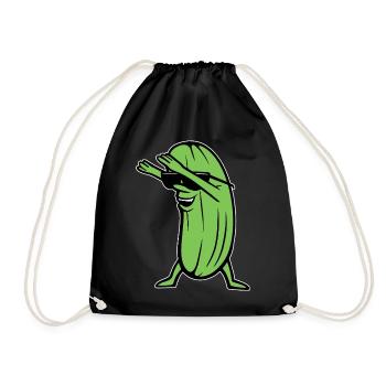 Dabbing Cucumber Dabbing Dab Dance Hip-Hop Dance Pose - Drawstring Bag - black - Front