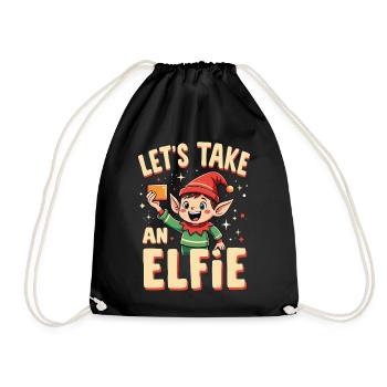 Let's take an elfie - Drawstring Bag - black - Front