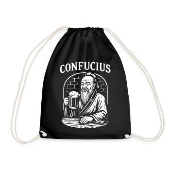 Confucius Toast gift - Drawstring Bag - black - Front