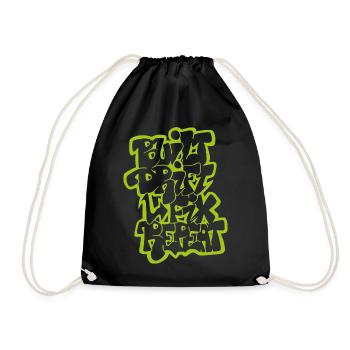 Built Drift Fix Repeat 02 - Drawstring Bag - black - Front
