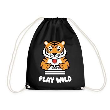 Tiger Arcade Play Wild - Drawstring Bag - black - Front
