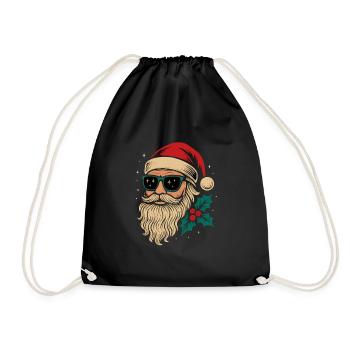 Retro Santa Claus Vintage Christmas - Drawstring Bag - black - Front