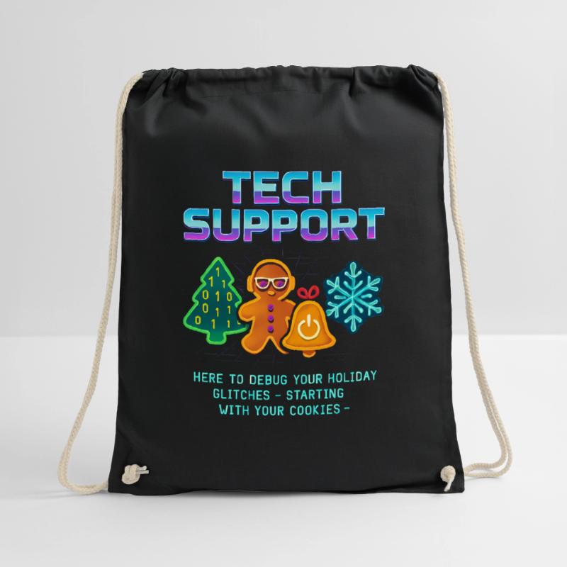 Funny Technical Support Debug Christmas Drawstring Bag