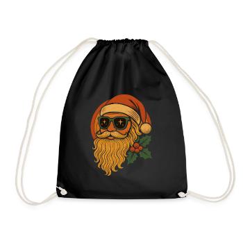 Retro Santa Claus Vintage Christmas | - Drawstring Bag - black - Front