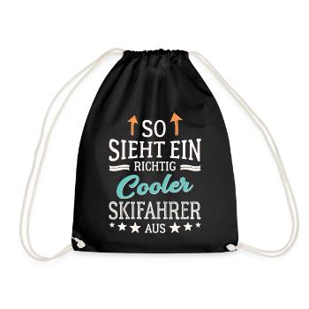 So sieht ein richtig cooler Skifahrer aus  - Turnbeutel - Schwarz - Vorne