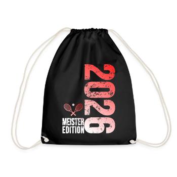 Tennis Meister Edition 2026 rot weiß - Turnbeutel - Schwarz - Vorne