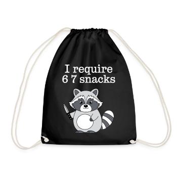 6-7 Internet Meme Cooler 6 7 Raccoon - Drawstring Bag - black - Front