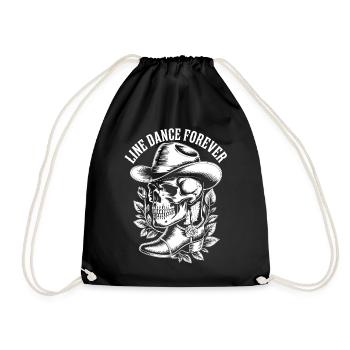 Line Dance Forever Skull - Drawstring Bag - black - Front