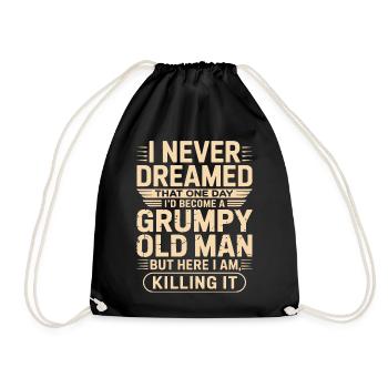 Grumpy Old Man Zitat-Tee - Turnbeutel - Schwarz - Vorne