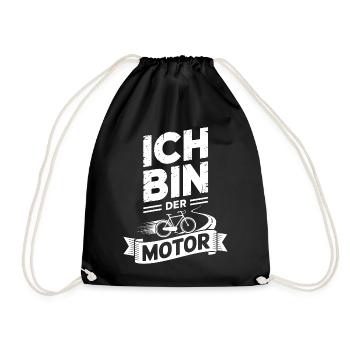 Ich bin der Motor Fahrrad - Turnbeutel - Schwarz - Vorne