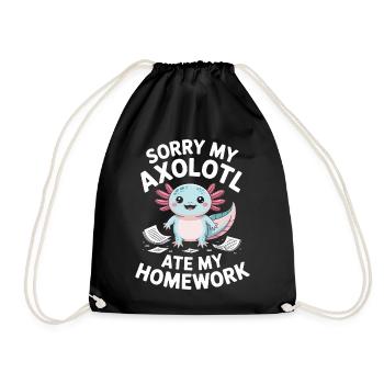 Axolotl a mangé mes devoirs - Sac de sport léger - noir - Devant
