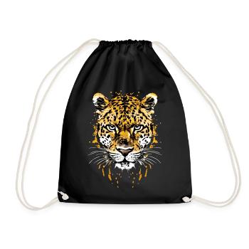Cheetah, Head, Africa, Big Cat, Animal, African - Drawstring Bag - black - Front