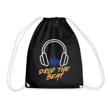 Waveform Drop the beat headphones - Drawstring Bag - black - Front