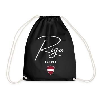 Riga Latvia, elegant design Riga - Drawstring Bag - black - Front
