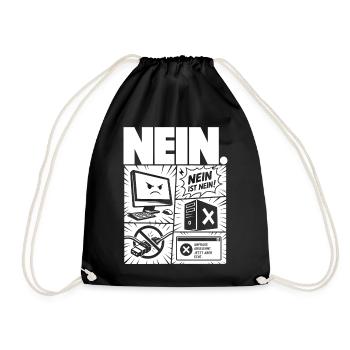 Nein ist Nein Computer IT Design - Turnbeutel - Schwarz - Vorne
