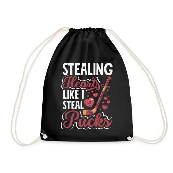 Retro Heart Valentine's Day Design Love - Drawstring Bag - black - Front