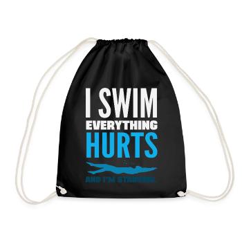 Lustige Schwimmer Sprüche & Schwimmverein Design - Turnbeutel - Schwarz - Vorne