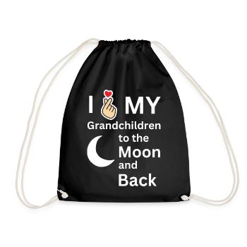 Ich liebe das Familiengeschenk meiner Enkelkinder - Turnbeutel - Schwarz - Vorne