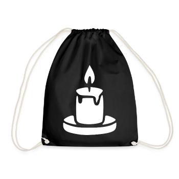 Kerze Meditation Geschenk - Turnbeutel - Schwarz - Vorne