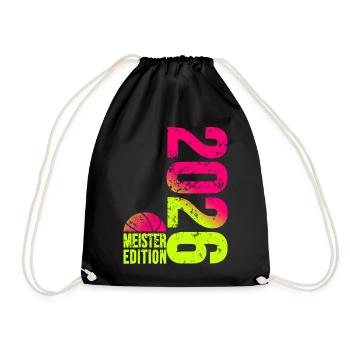 Basketball Meister Edition 2026 in lime pink - Turnbeutel - Schwarz - Vorne