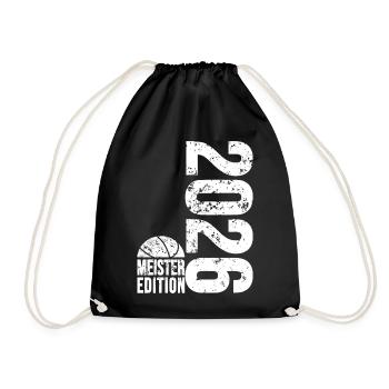 Basketball Meister Edition 2026 in weiß - Turnbeutel - Schwarz - Vorne