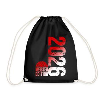 Basketball Meister Edition 2026 in rot und weiß - Turnbeutel - Schwarz - Vorne